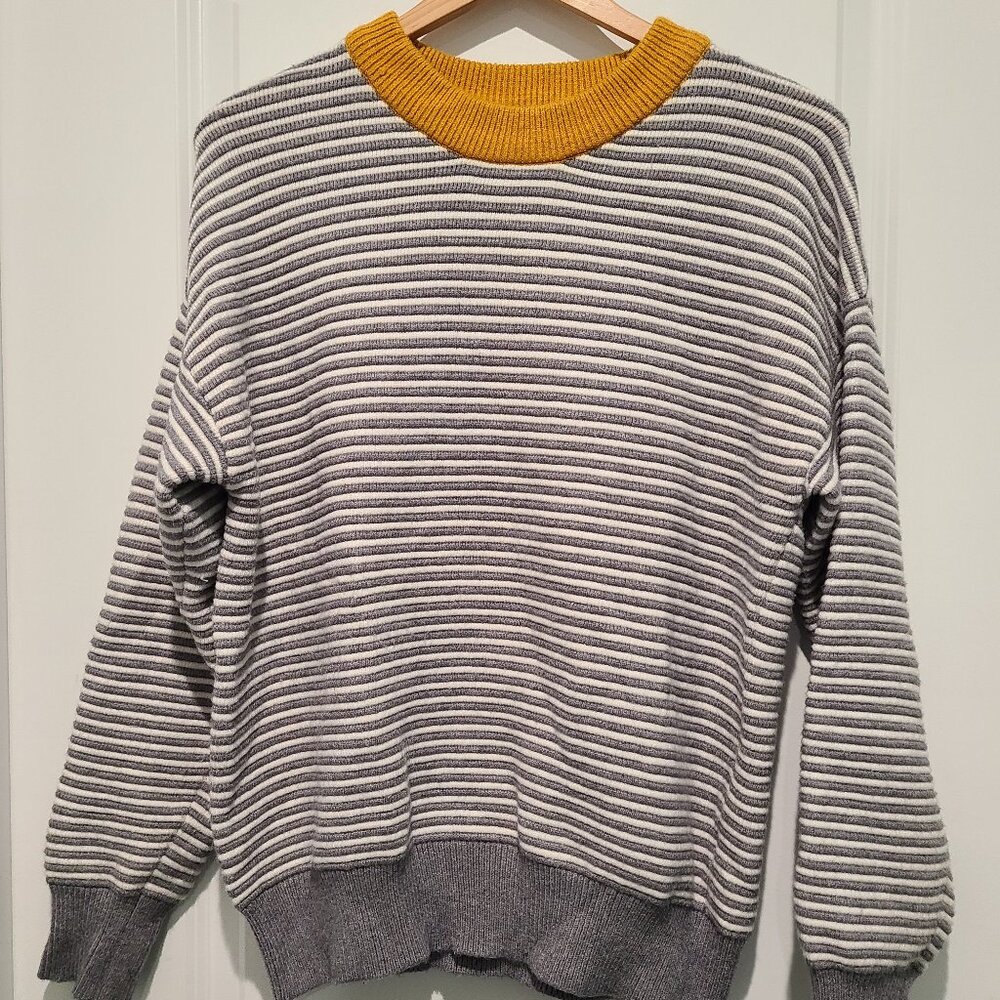 Elodie Grey + Mustard Striped Sweater | US M